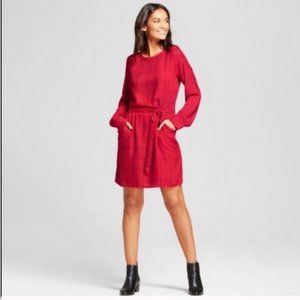 NWT A NEW DAY Window Print Plaid Dress Size L